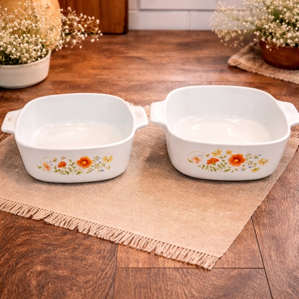 Vintage Corningware Wildflower Bakeware Dish Set‎